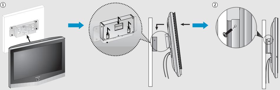 SAMSUNG LN-R238WXC - Comment assembler le kit de fixation mural - 3