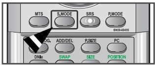 MTS S.MODE SRS P_MODE BN58-04455 LOG. ADD/DEL PSIZE PC DNFe SWAP SIZE POSITION