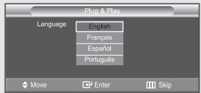 Plug & Play Language English Français Español Português Move Enter Skip
