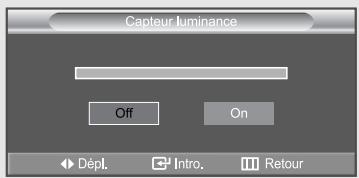 Capteur luminance Off On Dépl. Intro. Retour