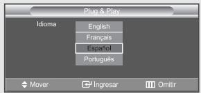Plug & Play Idioma English Français Español Português Mover Ingresar Omitir