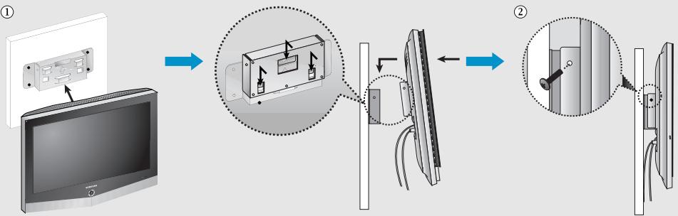 SAMSUNG LN-R238WXC - Cómo ensamblar el Soporte de montaje de pared - 3