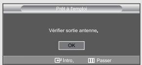 Prêt à l'emploi Verifier sortie antenne. OK Intro, Passer