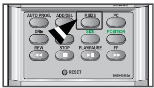 AUTO PROG. ADD/DEL RSIZE PC DNB SIZE POSITION REW STOP PLAY/PAUSE FF RESET BN39-0415A
