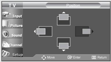 TV Position Input Picture Sound Channel Setup Move Enter Return