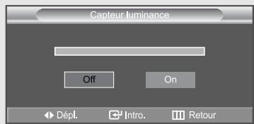 Capteur luminance Off On Dépl. Intro. Retour