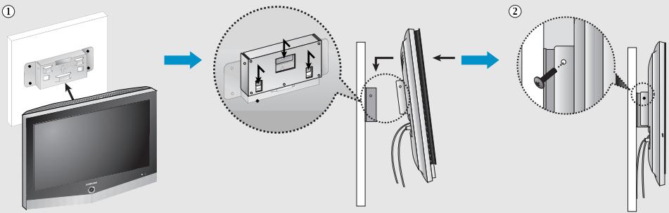 SAMSUNG LN-R328W - Comment assembler le kit de fixation mural - 3