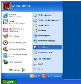 Administrator Internet Internet Explorer E-mail Netscape Messenger Adobe Acrobat 6.0 Professional MSN Explorer Windows Media Player Windows Movie Maker AOL Instant Messenger License Windows Update All Programs My Documents My Recent Documents > My Pictures My Music My Computer My Network Places Control Panel Printers and Faxes Help and Support Search Run... Log Off Turn Off Computer start