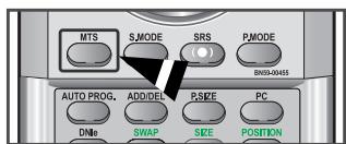 MTS S.MODE SRS PMODE (●) BNS0-00455 AUTO PROG. ADD/DEL PSIZE PC DNMe SWAP SIZE POSITION