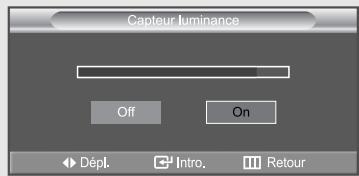 Capteur luminance Off On Dépl. Intro. Retour