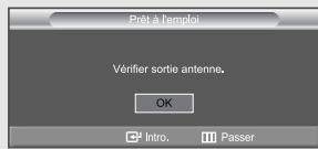 Prêt à l'emploi Verifier sortie antenne. OK Intro. Passer