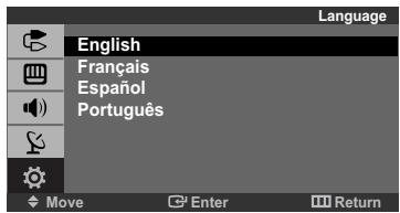Language English Français Español Português Move Enter Return