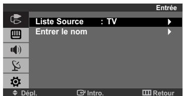 Liste Source : TV Entrer le nom Dépl. Intro. Retour