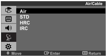 Air/Cable Air STD HRC IRC Move Enter Return