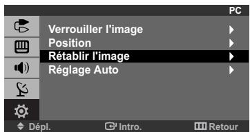 Verrouiller l'image Position Rétablir l'image Réglage Auto Dépl. Intro. Retour