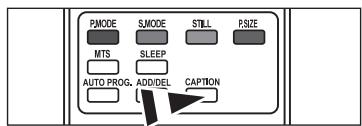 PMODE SMODE STILL PSIZE MTS SLEEP AUTO PROG. ADD/DEL CAPTION