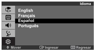 Idioma English Français Español Português Mover Ingresar Regresar