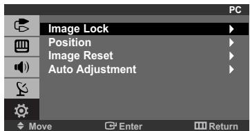 PC Image Lock Position Image Reset Auto Adjustment Move Enter Return