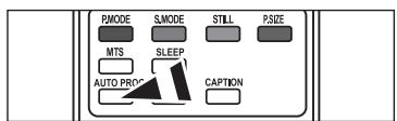 PMODE S.MODE STILL P.SIZE MTS SLEEP AUTO PROC CAPTION