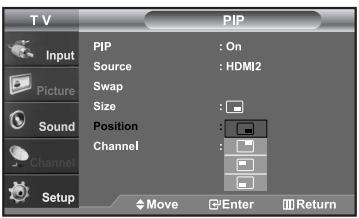 SAMSUNG LN-S2652D - Changing the Position of the PIP Window - 1