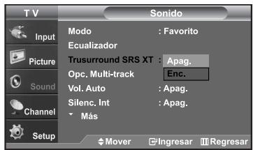 SAMSUNG LN-S2652D - Configuración del TruSurround XT (SRS TSXT) - 1
