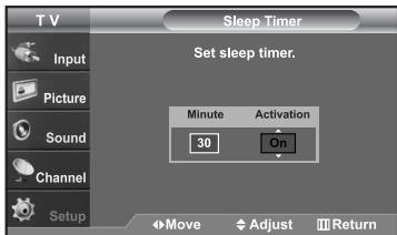SAMSUNG LN-S2652D - Setting the Sleep Timer - 3