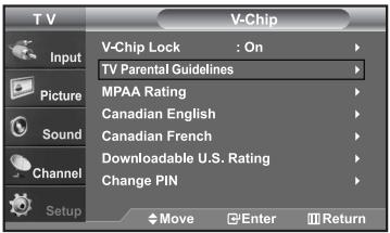 SAMSUNG LN-S2652D - How to Set up Restrictions Using the "TV Parental Guidelines" - 3