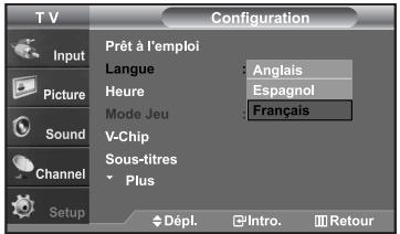 SAMSUNG LN-S2652D - Sélection d'une langue de menu - 2