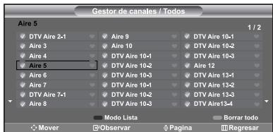SAMSUNG LN-S2652D - Visualización de la lista de canales - 3