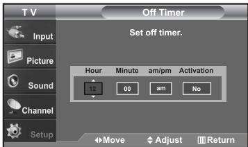 SAMSUNG LN-S2652D - Setting the On/Off Timer - 4