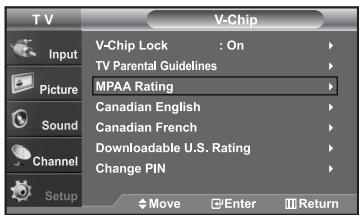 SAMSUNG LN-S2652D - How to Set up Restrictions Using the MPAA Ratings: G, PG, PG-13, R, NC-17, X, NR - 3