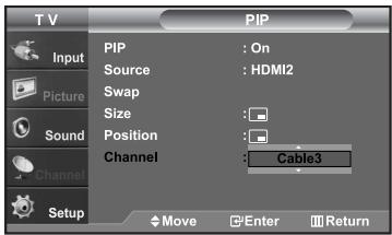 SAMSUNG LN-S2652D - Changing the PIP Channel - 1