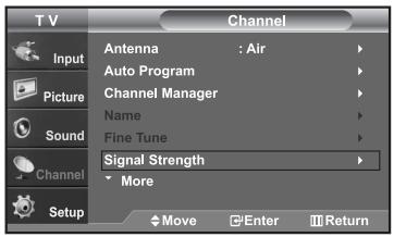 SAMSUNG LN-S2652D - Checking the Digital-Signal Strength - 1