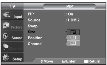 SAMSUNG LN-S2652D - Changing the Size of the PIP Window - 1