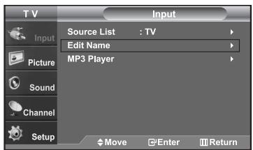 SAMSUNG LN-S2652D - To Edit the Input Source Name (depending on the model) - 1