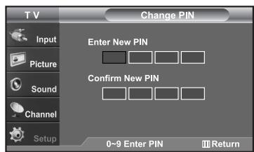 SAMSUNG LN-S2652D - Setting Up Your Personal ID Number (PIN) - 4