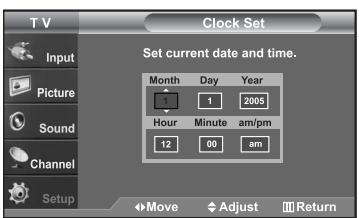 SAMSUNG LN-S2652D - Setting the Clock - 7