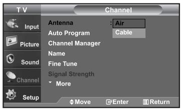 SAMSUNG LN-S2652D - Selecting the Antenna - 1