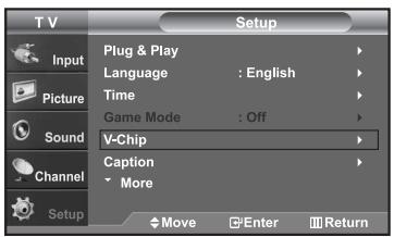 SAMSUNG LN-S2652D - How to Set up Restrictions Using the ‘Canadian English’ - 1