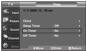 SAMSUNG LN-S2652D - Setting the On/Off Timer - 1