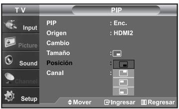 SAMSUNG LN-S2652D - Cambio de la posición de la ventana PIP - 1