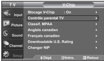 SAMSUNG LN-S2652D - Comment configurer les restrictions à l'aide des ‘Contrôle parental TV’ - 3
