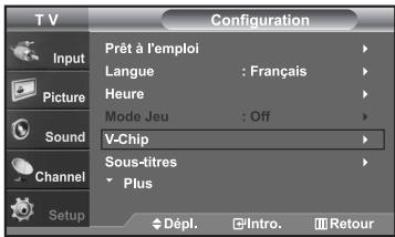 SAMSUNG LN-S2652D - Comment activer/désactiver la fonction puce V - 1