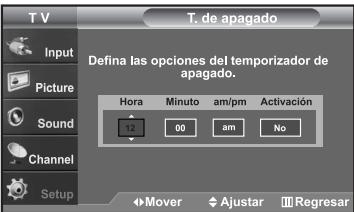 SAMSUNG LN-S2652D - Activación y desactivación del temporizador - 4