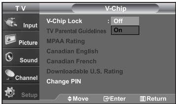 SAMSUNG LN-S2652D - How to Enable/Disable the V-Chip - 4