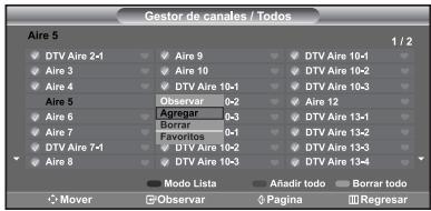 SAMSUNG LN-S2652D - Configuración del Gestor de Canales - 5