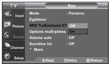 SAMSUNG LN-S2652D - Paramétrage de la technologie TruSurround XT - 1