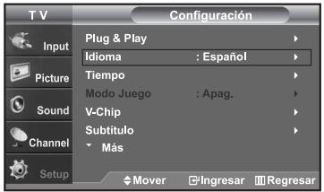 SAMSUNG LN-S2652D - Selección del idioma de menú - 1