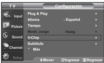 SAMSUNG LN-S2652D - Cómo configurar las restricciones en el idioma ‘Francés Canadiense’ - 1