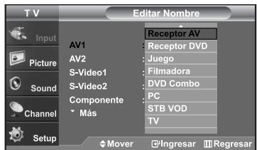 SAMSUNG LN-S2652D - Edición del Nombre de la Fuente de entrada (dependiendo del modelo) - 4